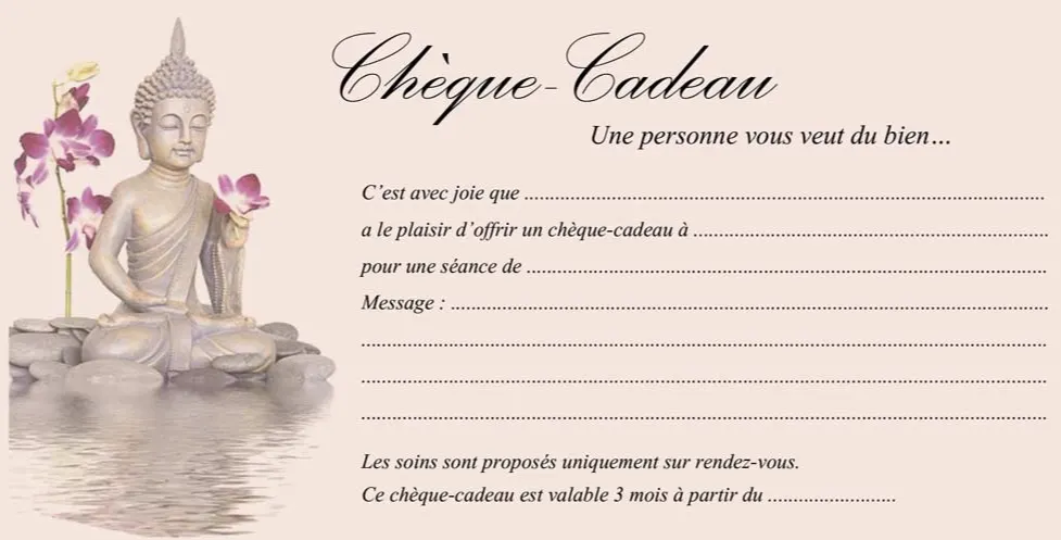 Exemple de chèque cadeau pour une séance de bien-être